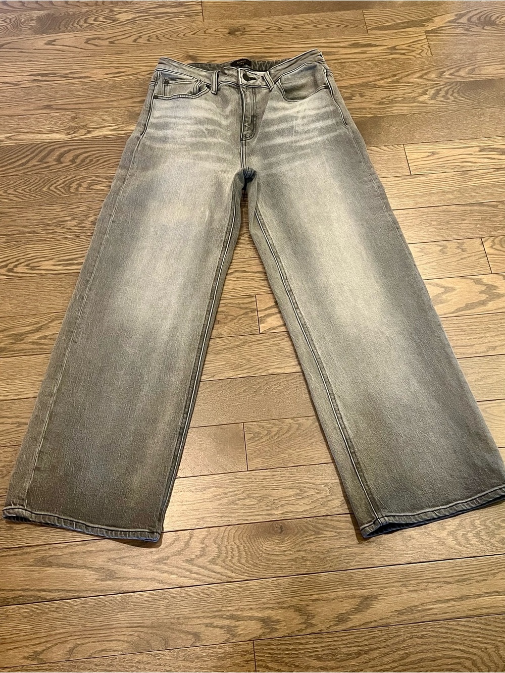 Quince Bella Stretch Wide Leg Jeans Gray Greyed Out Organic Cotton Tencel